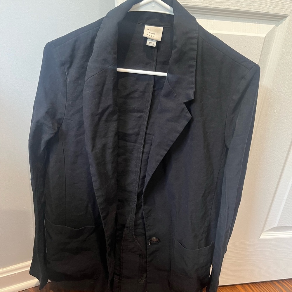 A New Day Black Linen Blazer